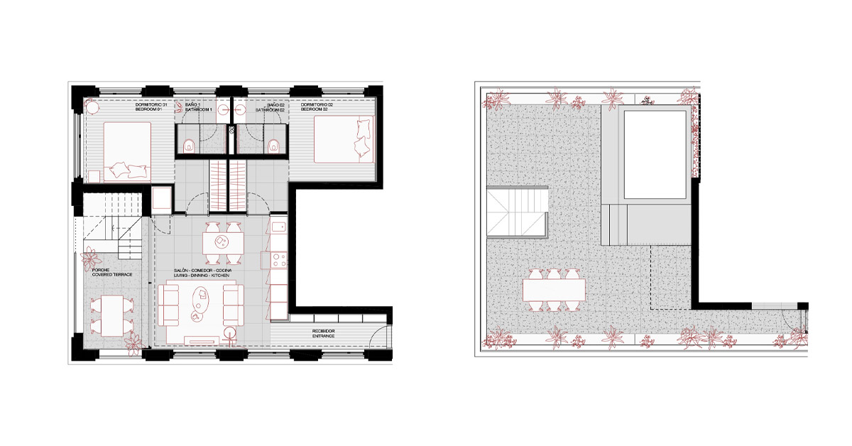 Penthouse on 4th and 5th Floor. 2 Bedrooms and 2 Bathrooms in Bellver Place with Palmallorca