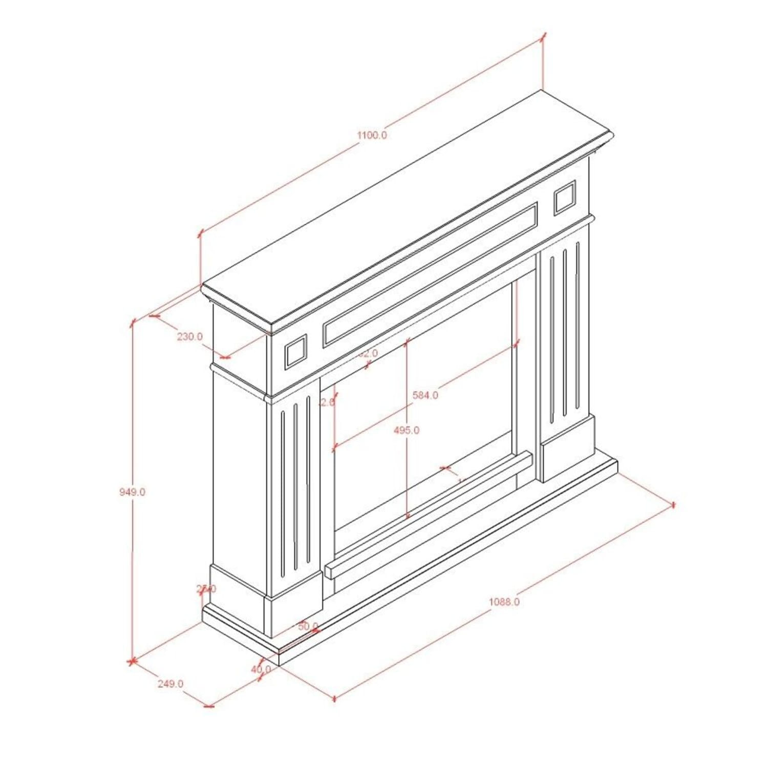 Elegant Fireplace Furniture for Infrared insert | SINED - Image 3