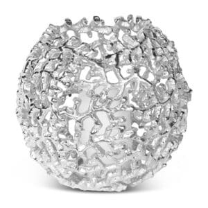 Coral Globe Candle Holder - Silver Finish