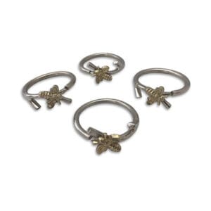 Set of Four Woodland Bee Napkin Rings