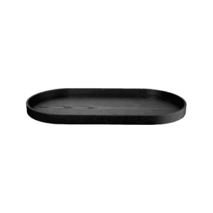 wooden tray, oval black
