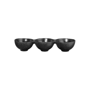 3 section bowl, black iron