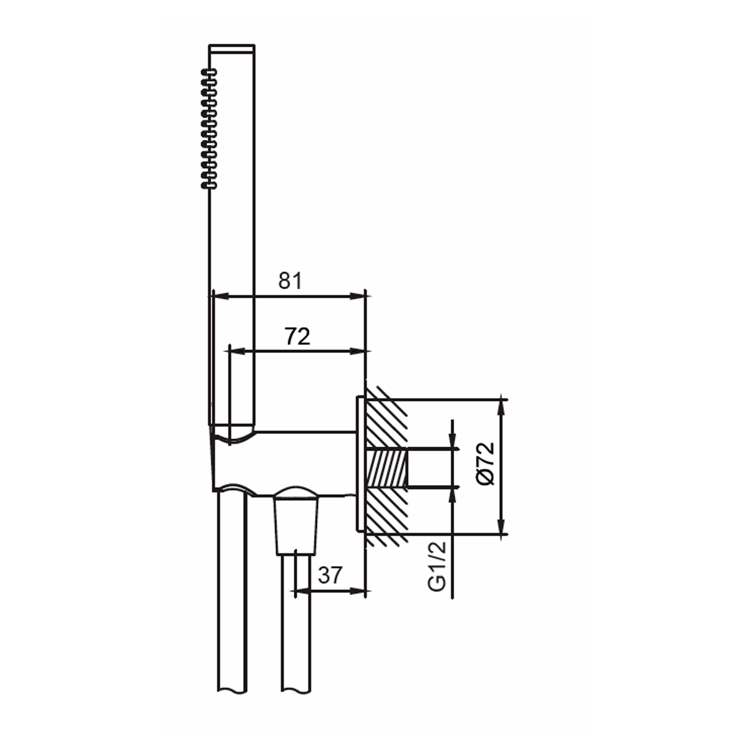 Elegant Shower with tube, Wall-mounted, 316L | SINED - Image 2