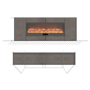 Modern Fireplace with furniture 242CM | SINED