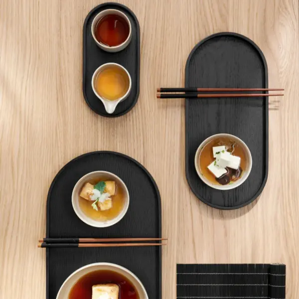 wooden tray, oval black - Image 2