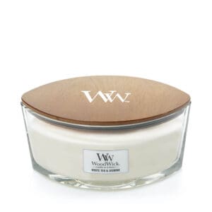 woodwick white tea and jasmine ellipse jar candle