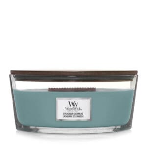 WoodWick Evergreen Cashmere Candle – Premium Ellipse (50h)