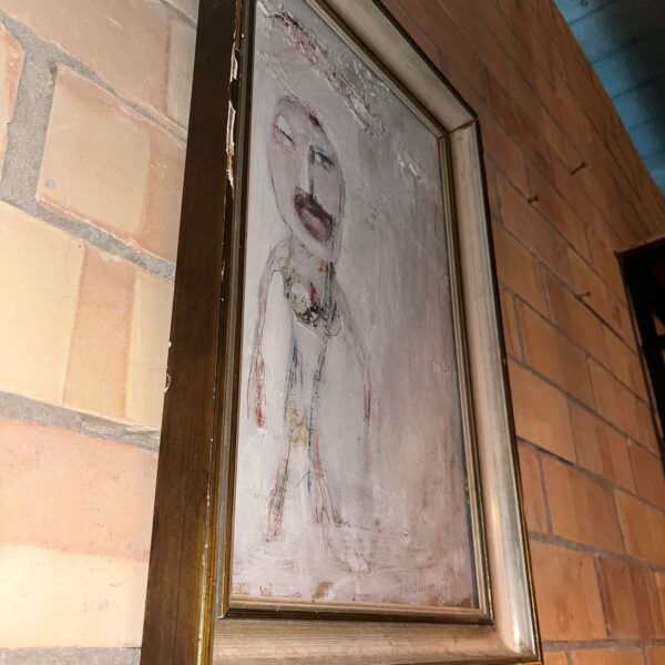 Reinhard Stammer – LONESOME (2014) | Original Mixed Media on Wood | Framed 50×30 cm - Image 3