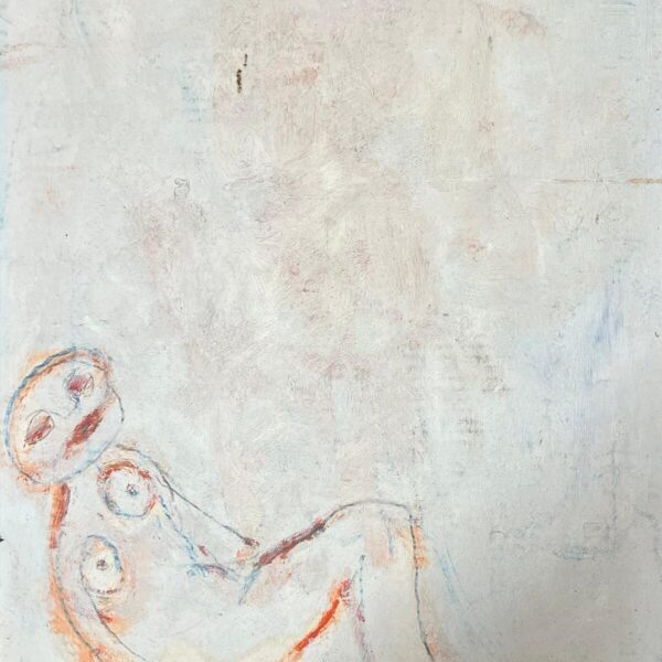 Reinhard Stammer – EXHAUSTED (2015) | Original Mixed Media on Wood | Framed 56×40 cm