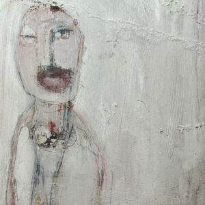 Reinhard Stammer – LONESOME (2014) | Original Mixed Media on Wood | Framed 50×30 cm