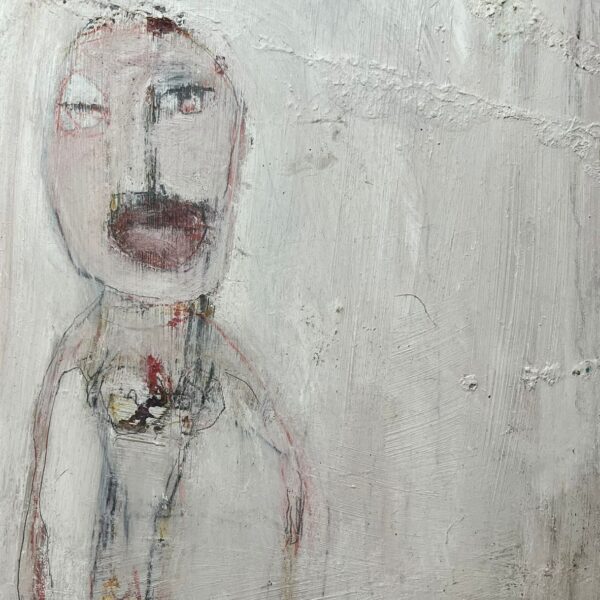 Reinhard Stammer – LONESOME (2014) | Original Mixed Media on Wood | Framed 50×30 cm