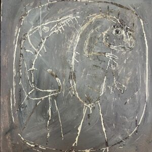 Reinhard Stammer – BEAUTY &amp; THE BEAST II (2013) | Original Mixed Media on Wood | Framed 40×32 cm