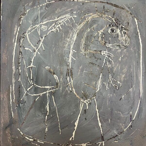 Reinhard Stammer – BEAUTY & THE BEAST II (2013) | Original Mixed Media on Wood | Framed 40×32 cm