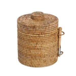 Rattan Ice Bucket with Tongs – Luxury Stylish with Tongs